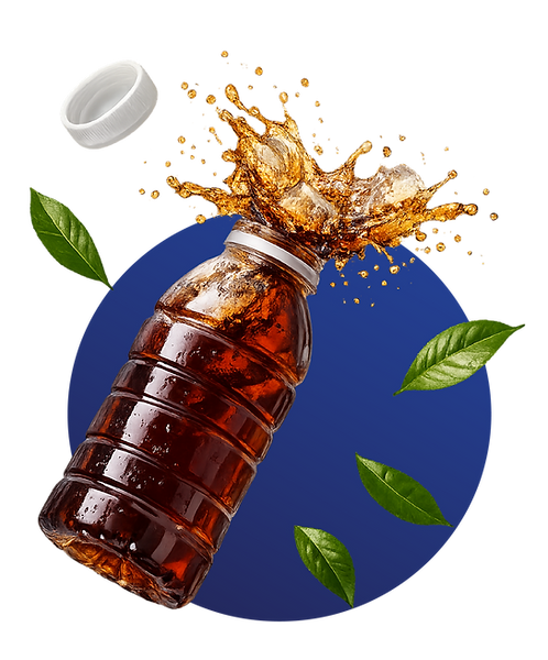 Bottled beverage representing Bio-Sil AF720F silicone antifoam and defoamer for beverage processing.