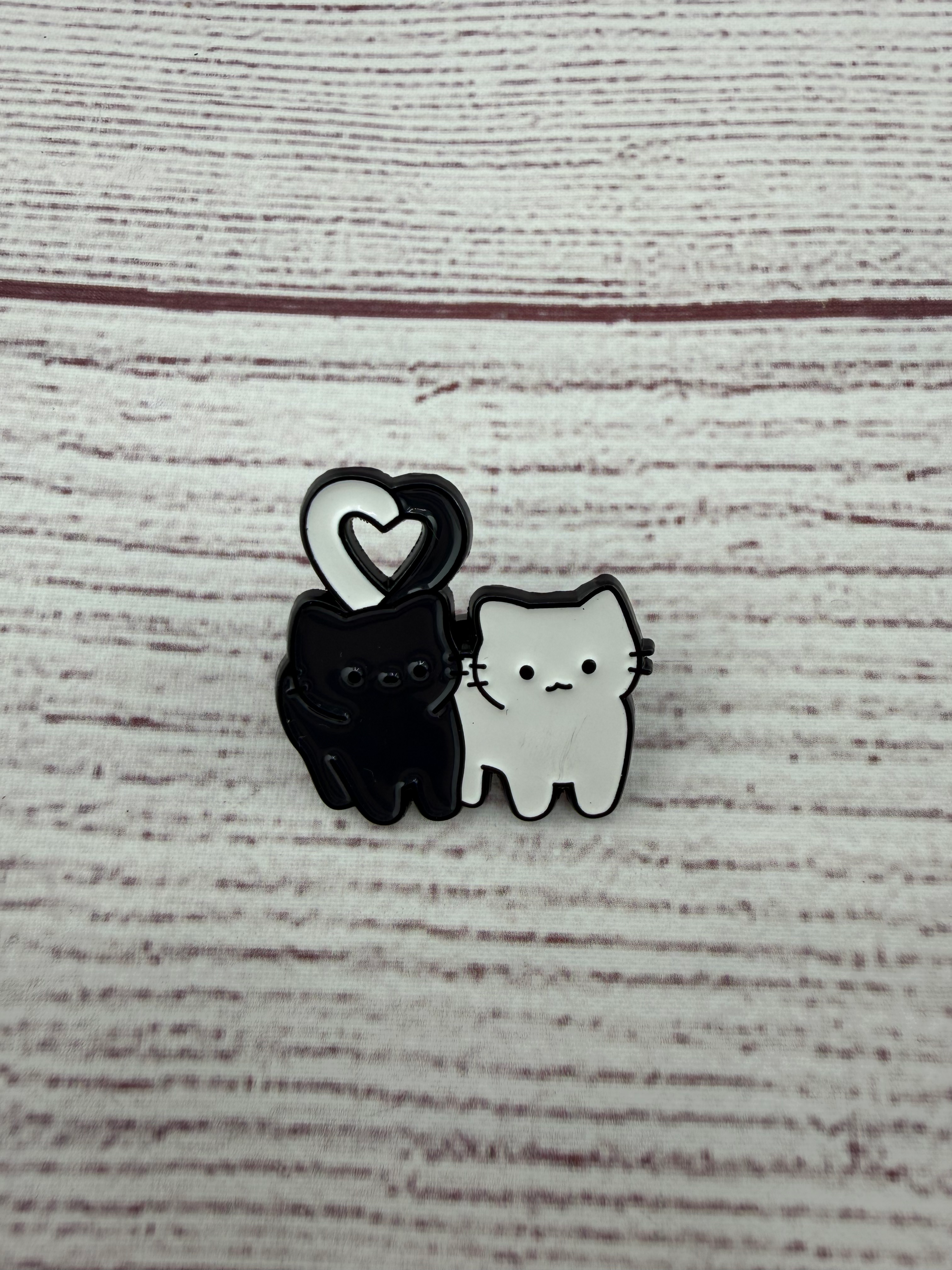 Black and White Cat Enamel Pin