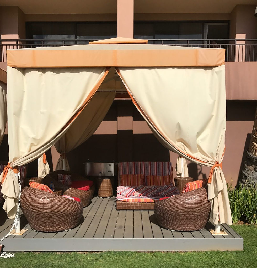 Our poolside cabana at the Sheraton Kauai Resort