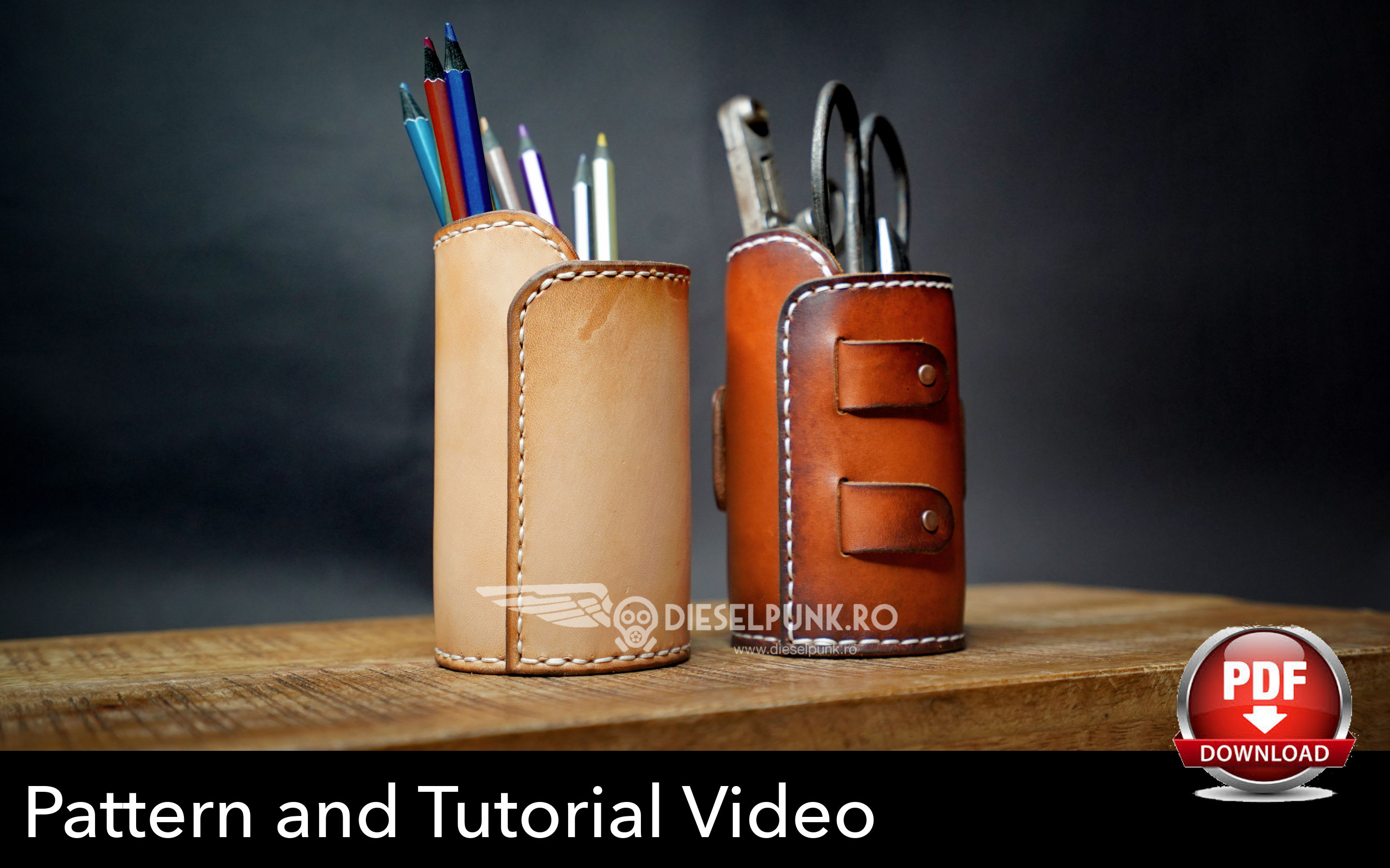 Leather Cup Pattern - Leather DIY - Pdf Download - Video Tutorial