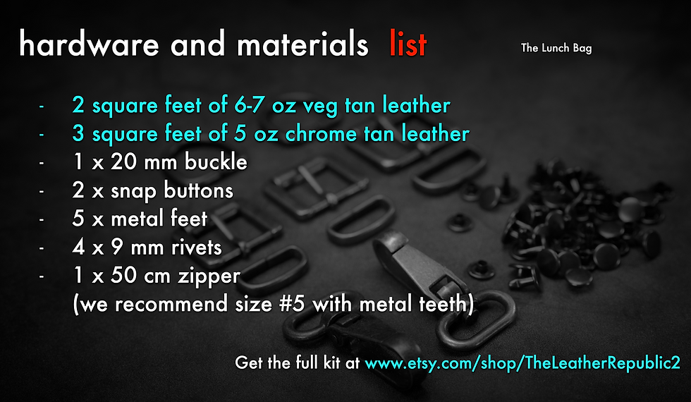 Thumbnail: Lunch Bag Pattern - Toiletry Bag Pattern - Leather DIY - Pdf Download - Leather