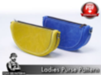 Half Moon Purse Pattern: Leather Bag Template (PDF) with Video Tutorial