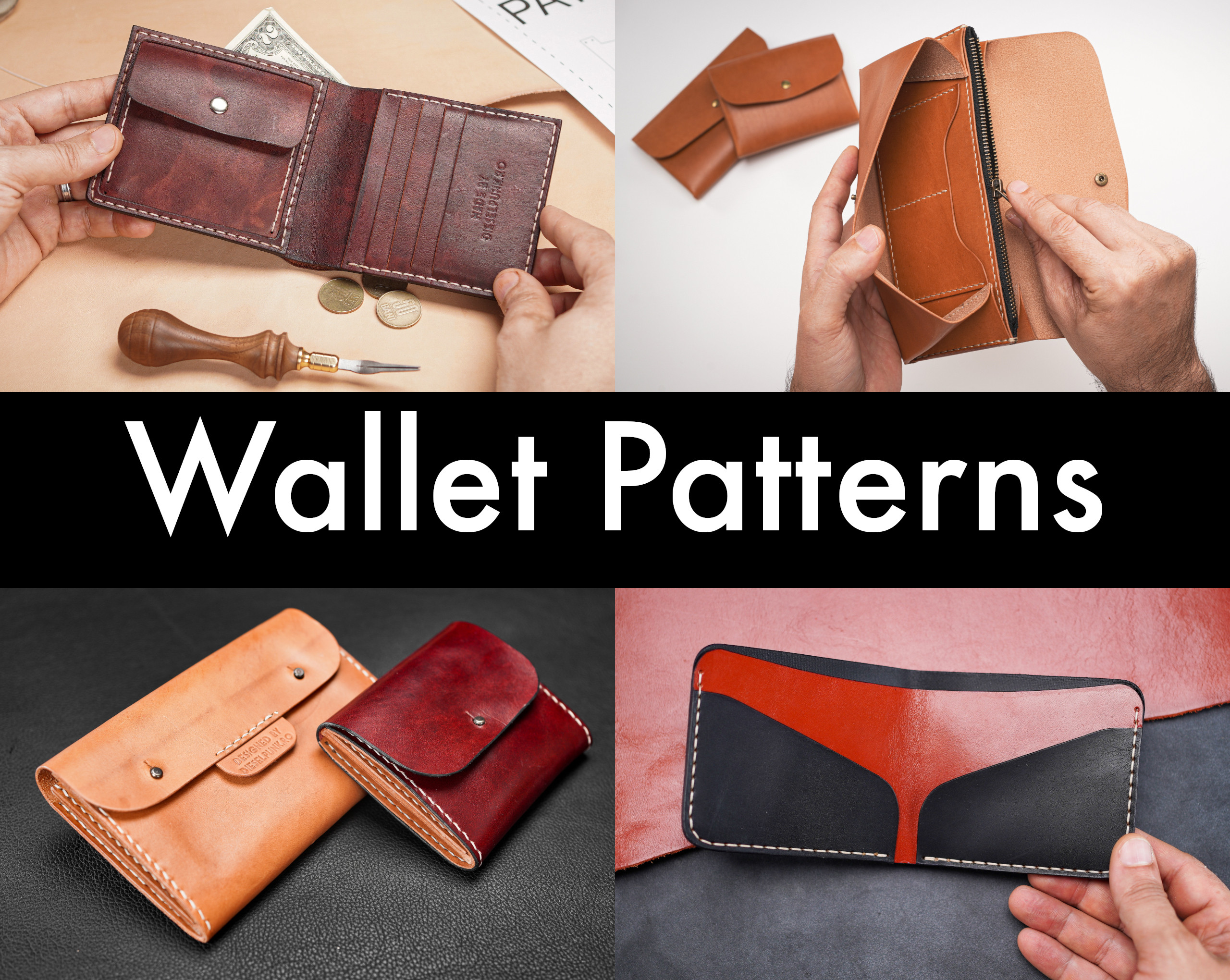Checkbook Wallet Pattern Leather Wallet Patterns PDF with Video Tutorials | Tony See Patterns