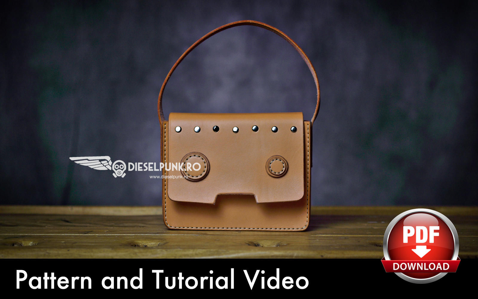 Fashion Bag Pattern - Tiny Robot Design - Leather DIY - Pdf Download