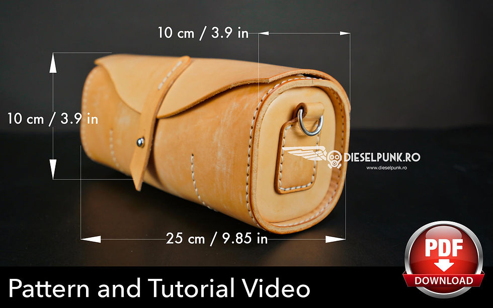 Thumbnail: Round Leather Bag Pattern - Boules Bag Template - Pdf Download - Video Tutorial