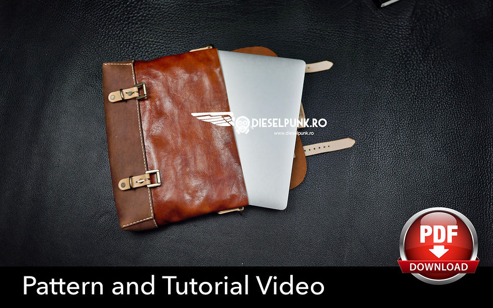 Thumbnail: Laptop Bag Pattern - Leather DIY - Pdf Download - Messenger Bag - Video