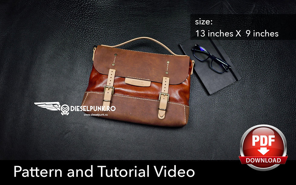 Thumbnail: Laptop Bag Pattern - Leather DIY - Pdf Download - Messenger Bag - Video