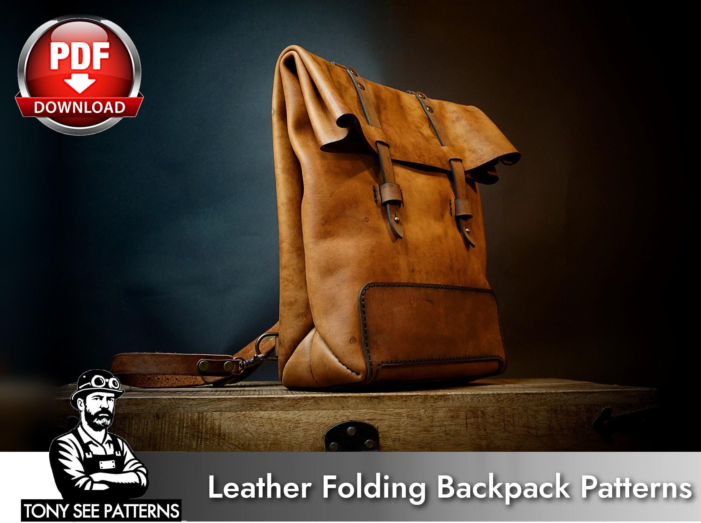 Backpack Pattern - Folding Backpack - Leather DIY - Pdf Download