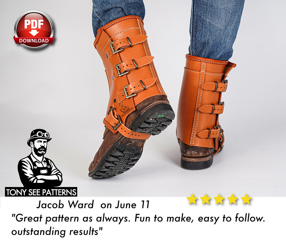 Thumbnail: Boot Covers Pattern: Gaiters Design - PDF Download for Leatherwork