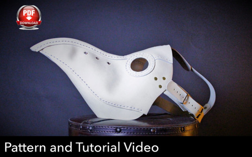 Plague Doctor Mask Pattern - Pdf Download - Video Tutorial | Leather ...