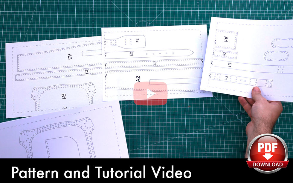 Thumbnail: Bag Pattern - Leather DIY - Pdf Download - Hip Bag 2 - Video Tutorial