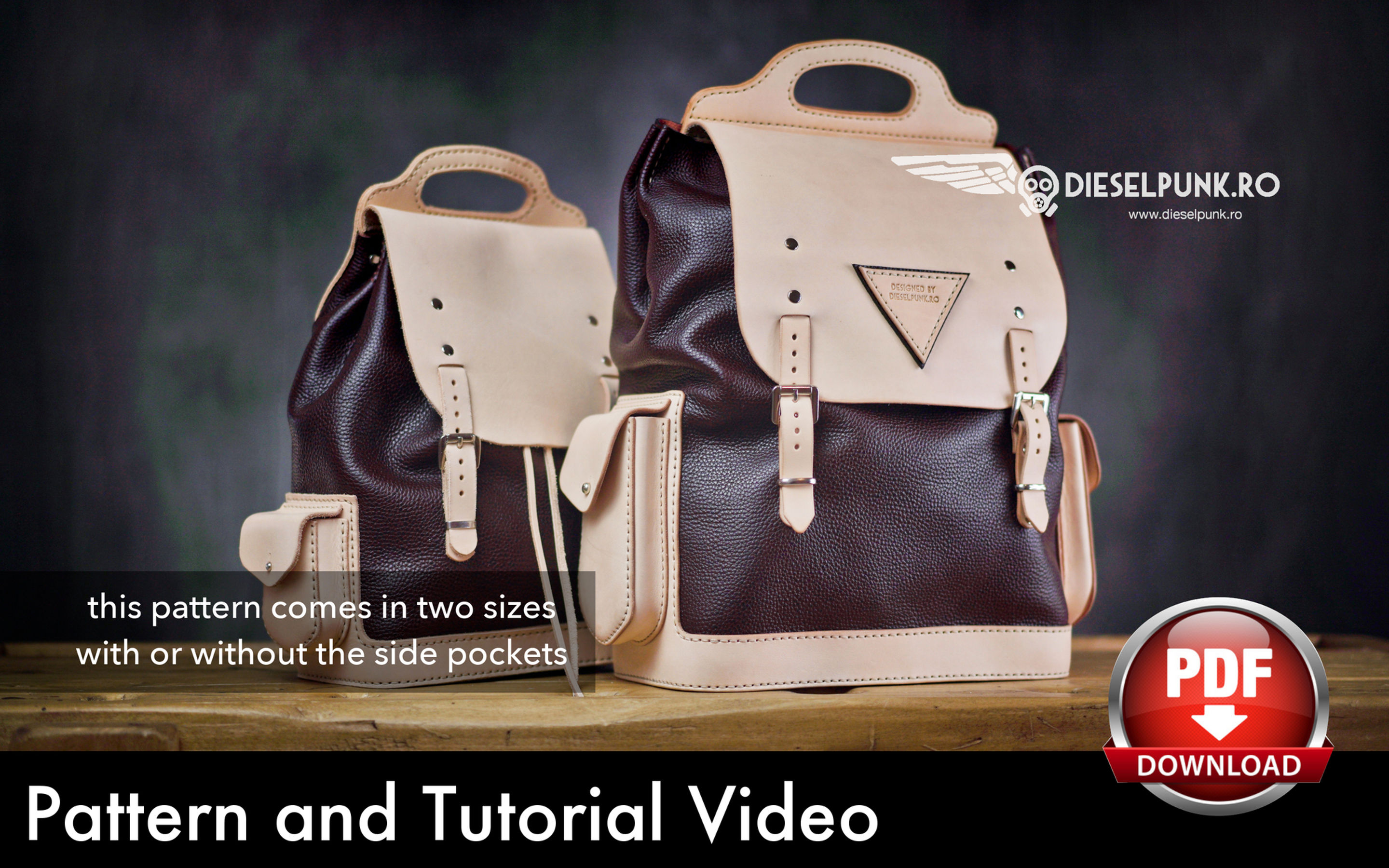 Backpack Pattern - Leather DIY - Pdf Download - Video Tutorial