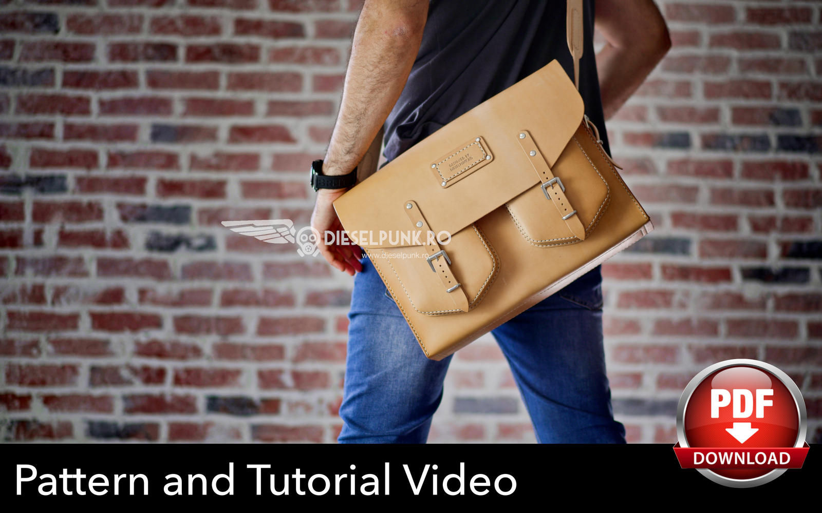 Large Briefcase Bag Pattern - Leather DIY - Pdf Download - Leather Bag Pattern