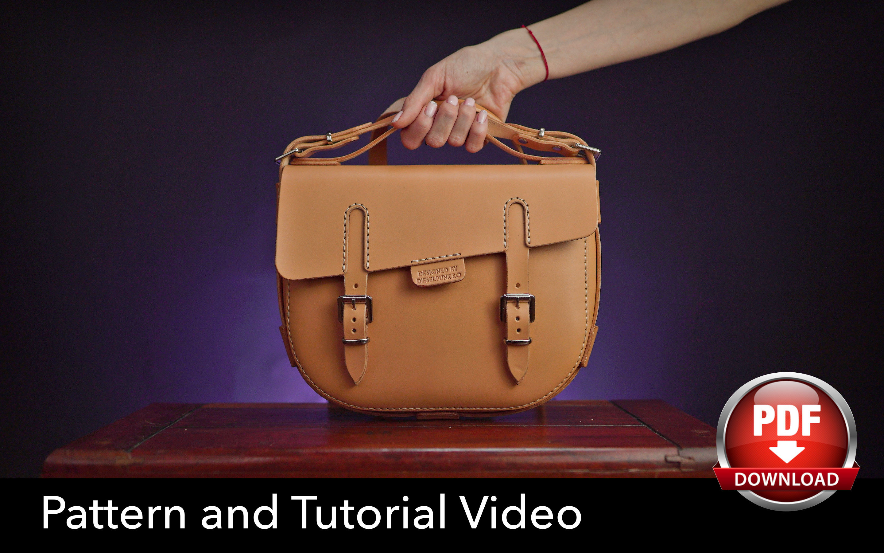 Bag Pattern - Leather DIY - Pdf Download - The Pandora Bag - Video Tutorial