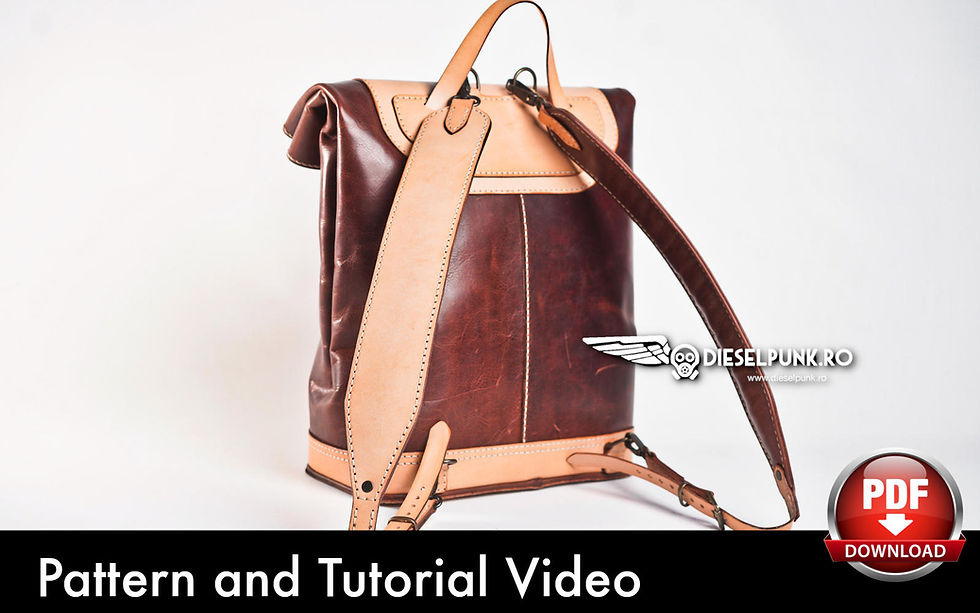Thumbnail: Leather Backpack Pattern - Backpack Template - Pdf Download - Video Tutorial