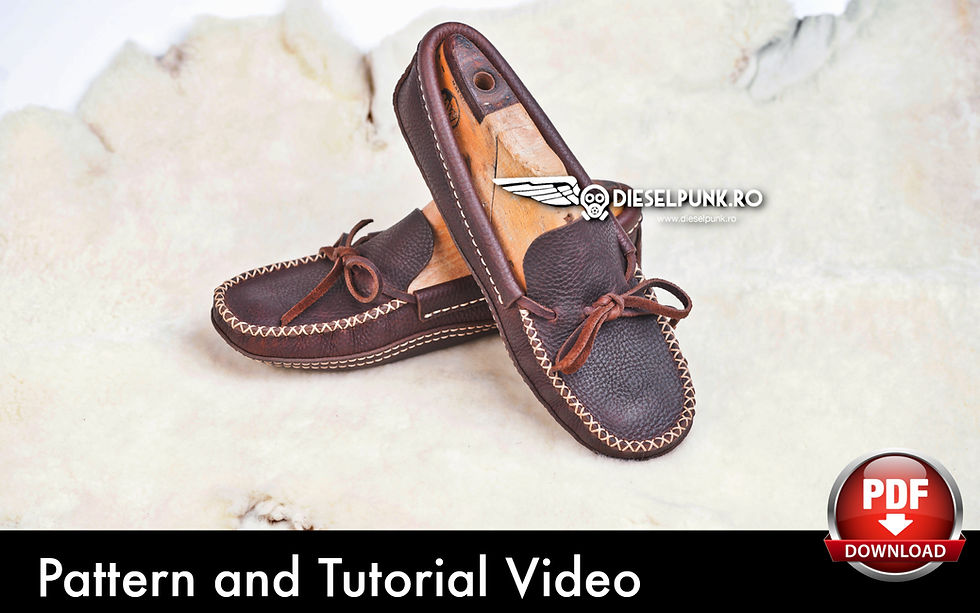 Thumbnail: Moccasins Pattern - Shoe Templates - Leather DIY - Pdf Download - Loafers patter