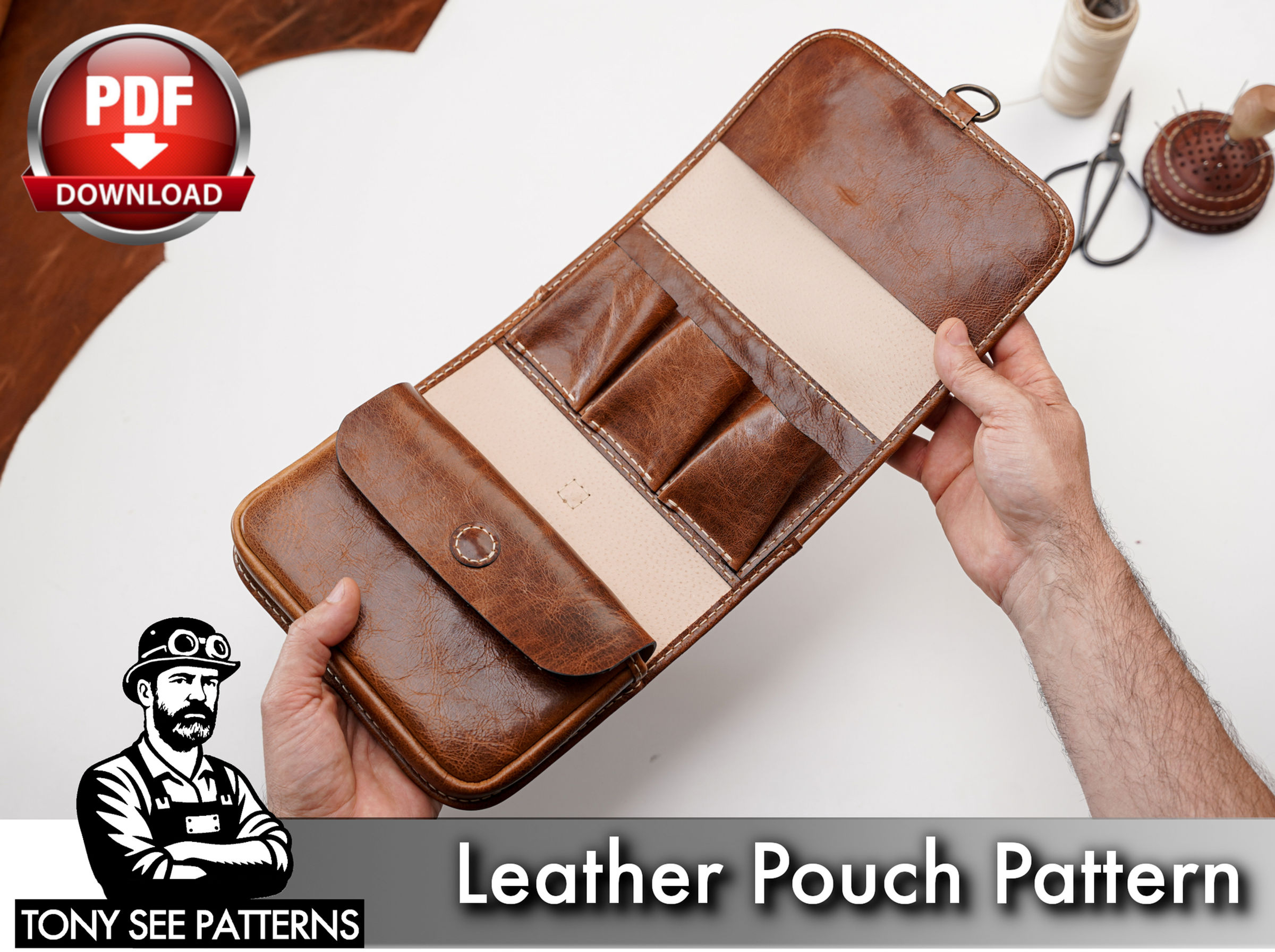 Leather Travel Pouch Pattern PDF
