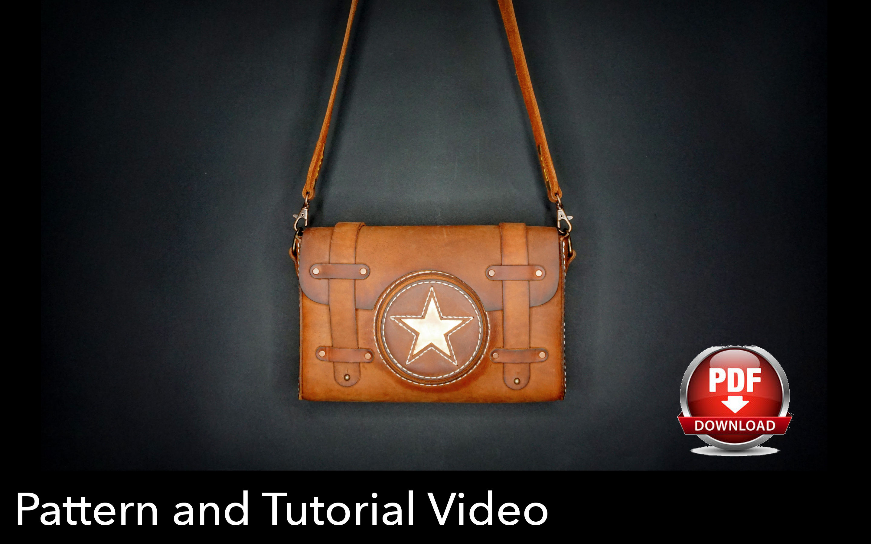 Messenger Bag Pattern - Leather DIY - Pdf Download - Leather Bag Pattern