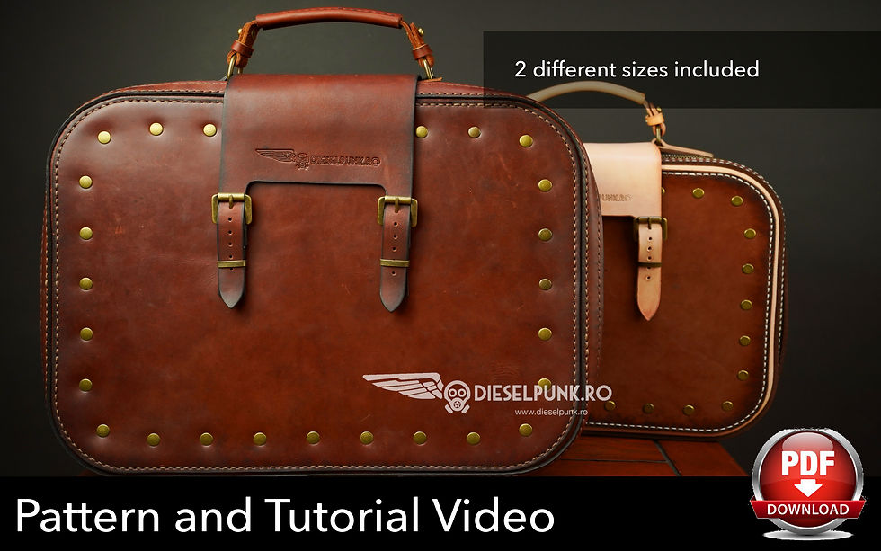 Thumbnail: Luggage Set Pattern - Pattern Set - Leather DIY - Pdf Download - Leather Bag - V