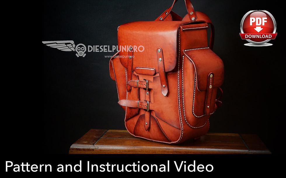 Thumbnail: Backpack Pattern - Red Edition Backpack - Leather DIY - Pdf Download