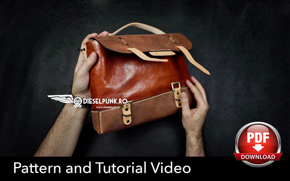 Thumbnail: Laptop Bag Pattern - Leather DIY - Pdf Download - Messenger Bag - Video