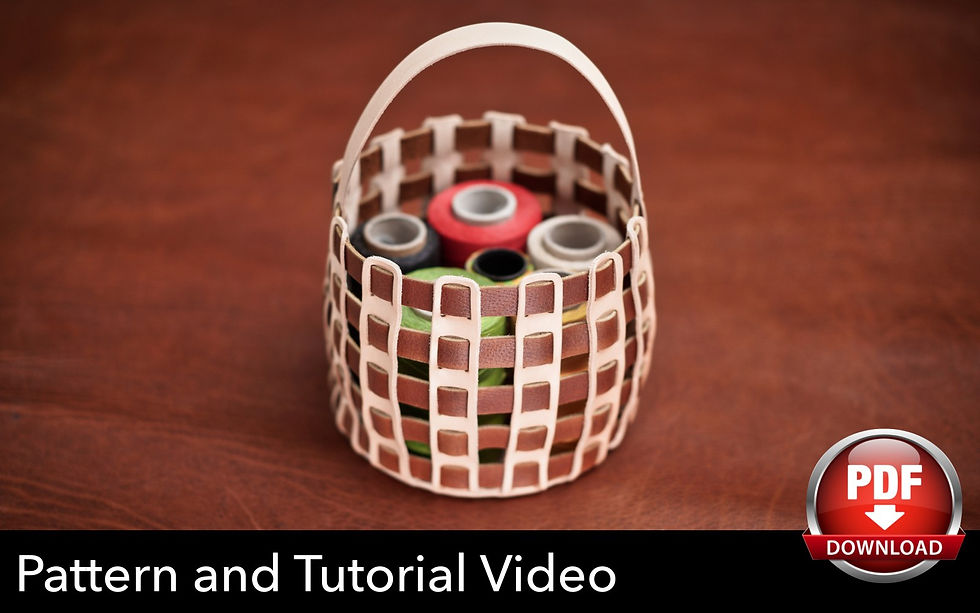 Thumbnail: Leather Basket Pattern - Leather Tray Pattern - Leather DIY - Pdf Download
