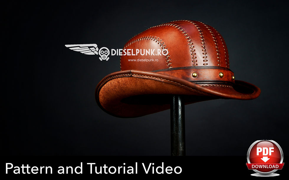 Thumbnail: Bowler Hat Pattern - Leather Hat Pattern - Pdf Download - Video Tutorial