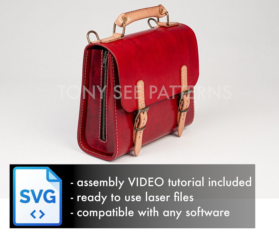 Thumbnail: Red Hood Leather Messenger Bag SVG | Laser Cut File + Video Tutorial
