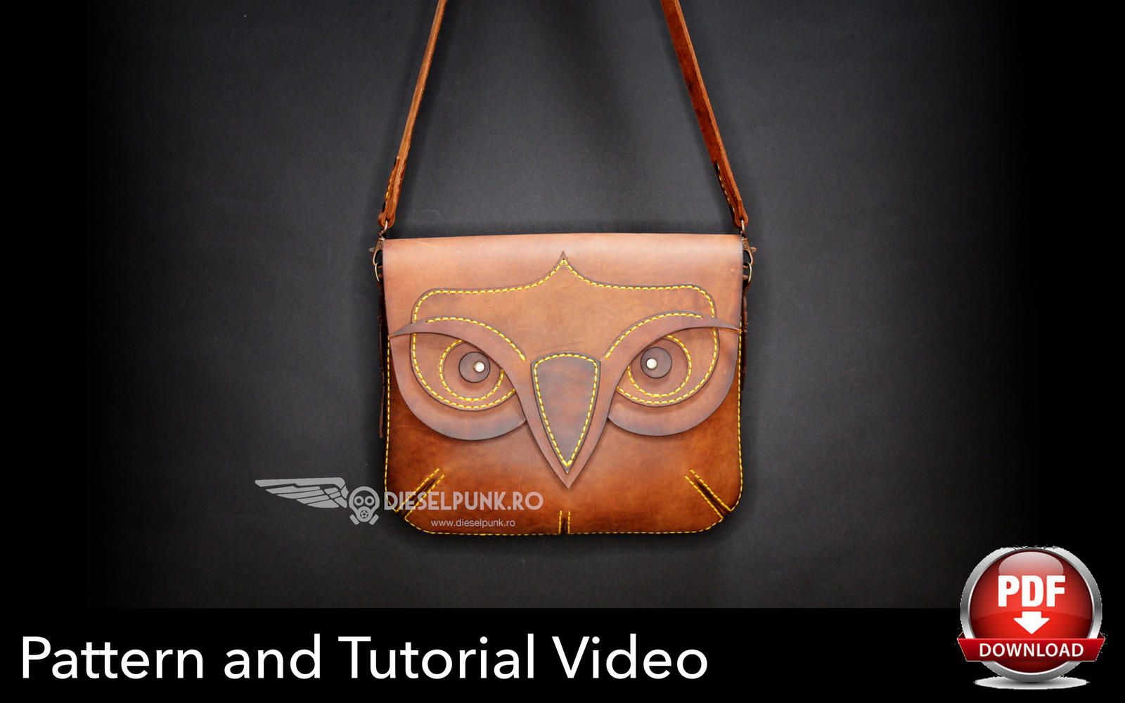 Owl Bag Pattern - Leather Bag Pattern - Leather DIY - Pdf Download - Leather Bag