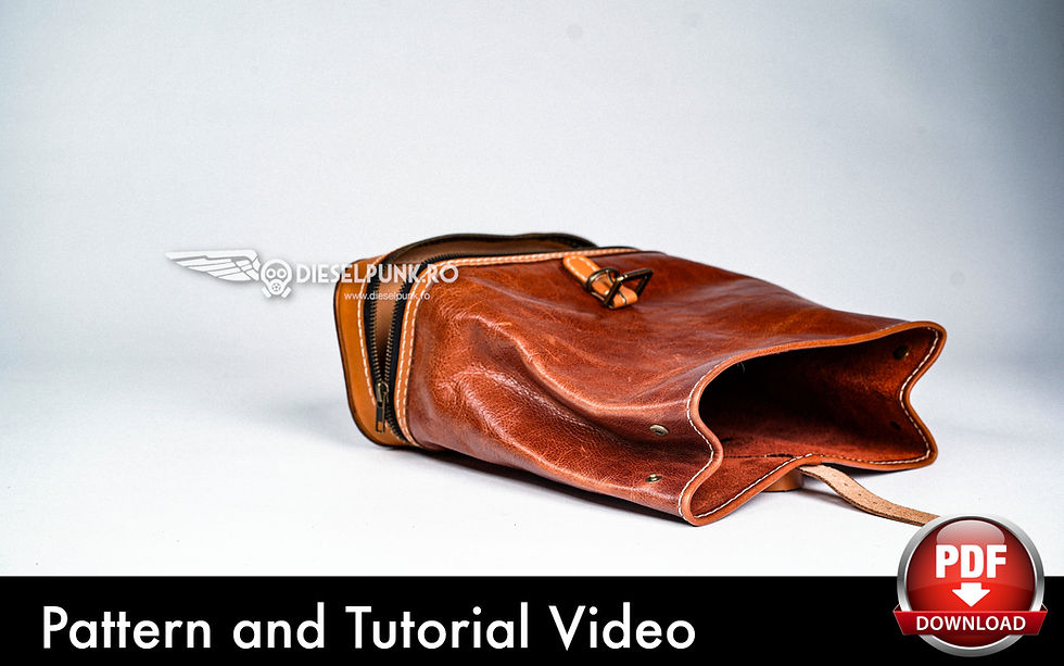 Thumbnail: Lunch Bag Pattern - Toiletry Bag Pattern - Leather DIY - Pdf Download - Leather