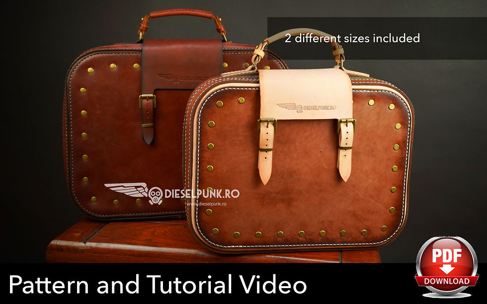 Thumbnail: Luggage Set Pattern - Pattern Set - Leather DIY - Pdf Download - Leather Bag - V
