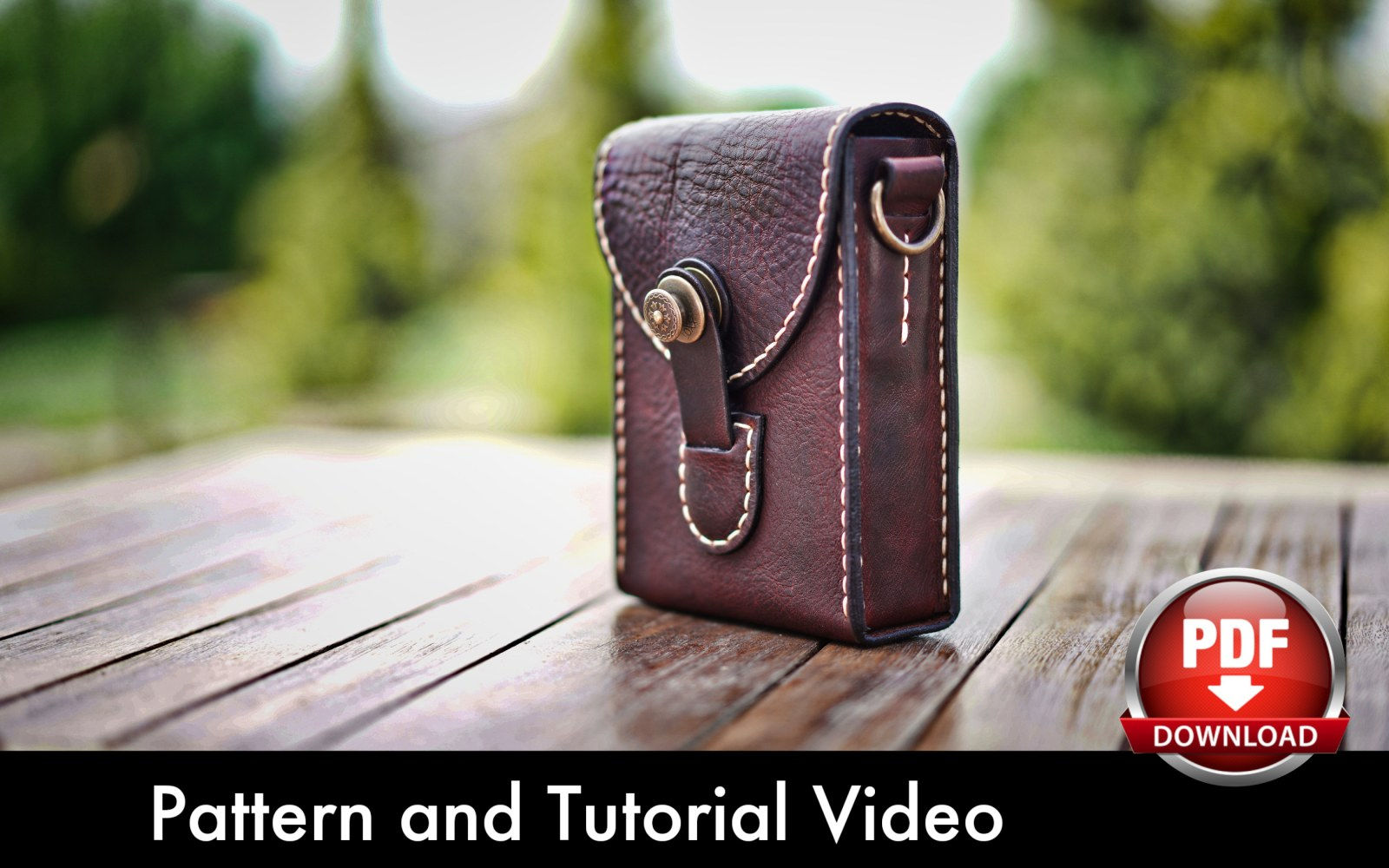 Pouch Pattern - Leather DIY - Pdf Download - Video Tutorial