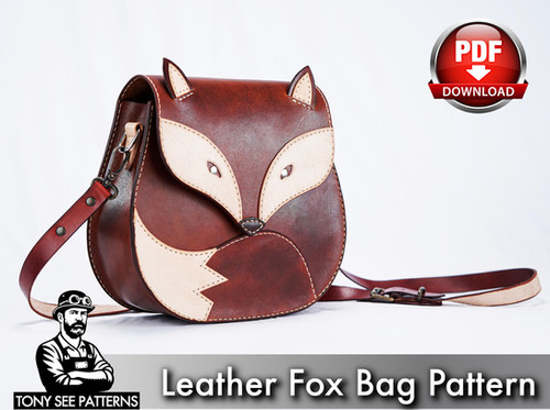 FOXEY レザー　バスケット Leather Fox Pattern – Raccoon Design DIY Template – Unisex