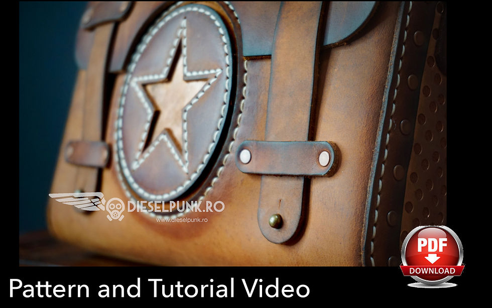 Thumbnail: Messenger Bag Pattern - Leather DIY - Pdf Download - Leather Bag Pattern - Leath