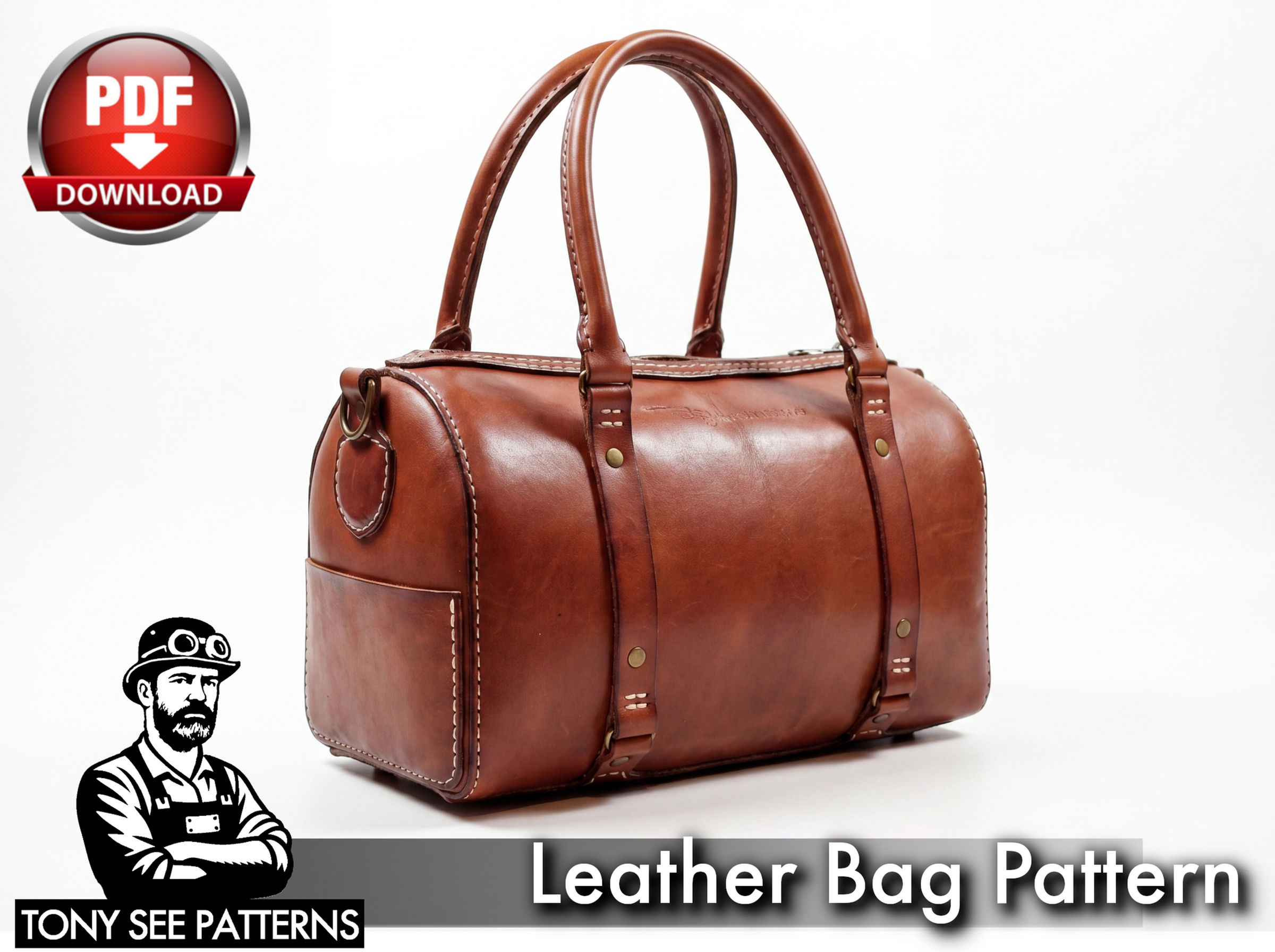 Bag Pattern - Leather DIY - Pdf Download - Weekender Bag - Video Tutorial