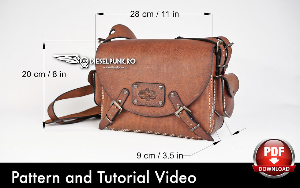 Thumbnail: JP Bag Pattern - Leather DIY - Pdf Download - Leather Bag Pattern