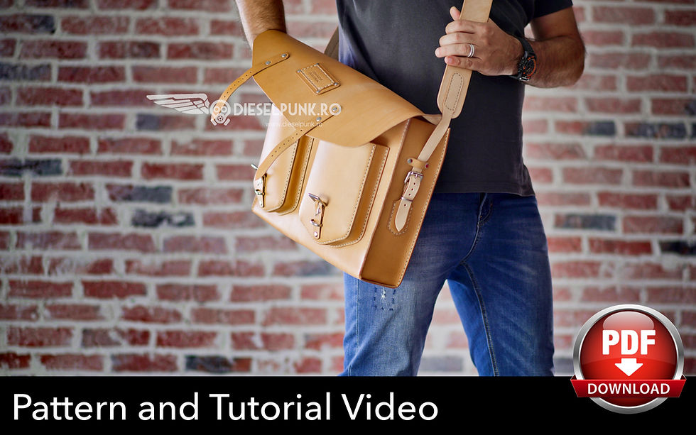 Thumbnail: Large Briefcase Bag Pattern - Leather DIY - Pdf Download - Leather Bag Pattern -