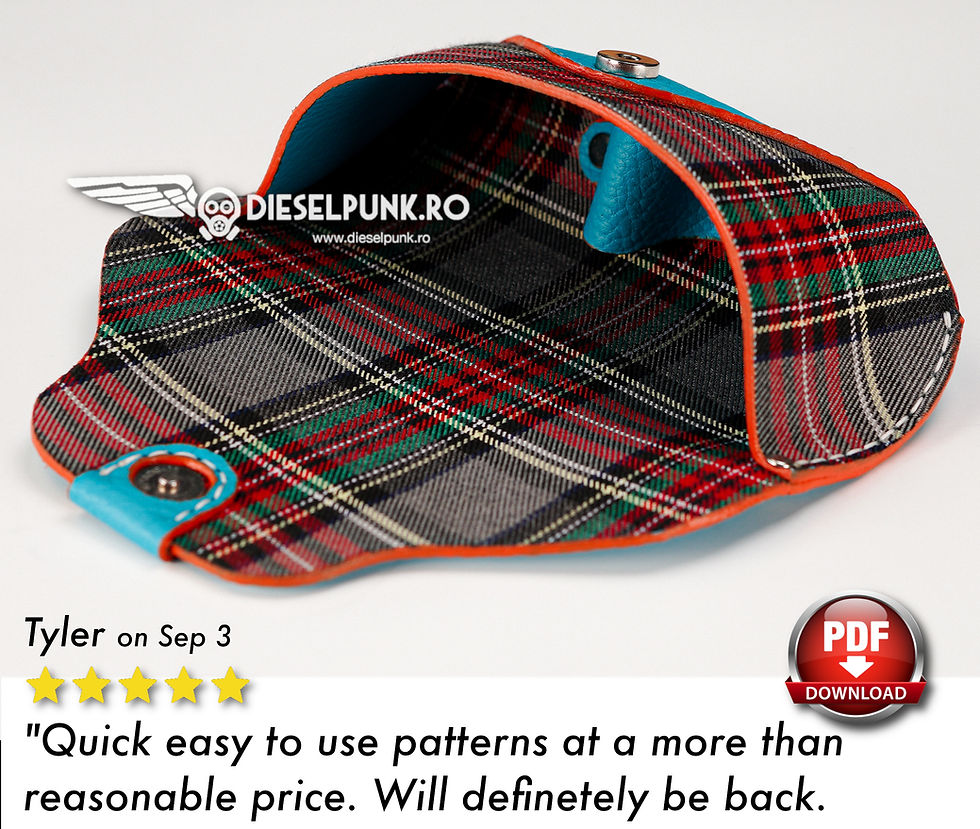 Thumbnail: Glasses Case Pattern - Fabric-Lined Case - Leather DIY - Pdf Download