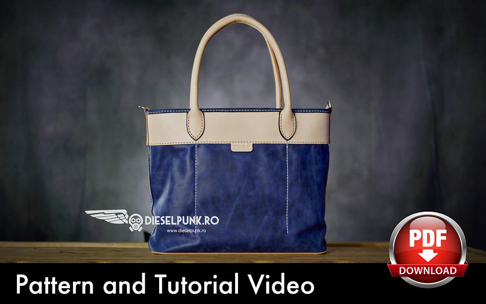 Thumbnail: Tote Bag Pattern - Leather DIY - Pdf Download - Ladies Bag Pattern