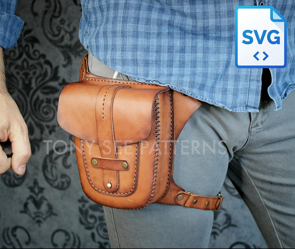 Thumbnail: Hip Bag SVG DXF for Leathercraft | Laser Cutting Belt Bag