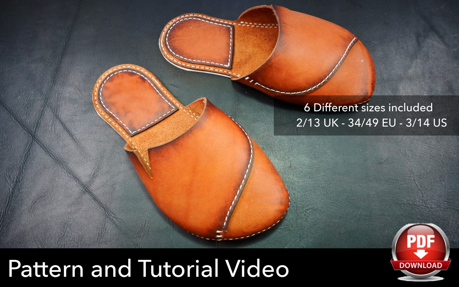 Slippers Pattern - Flip Flop Pattern - Leather DIY - Pdf Download