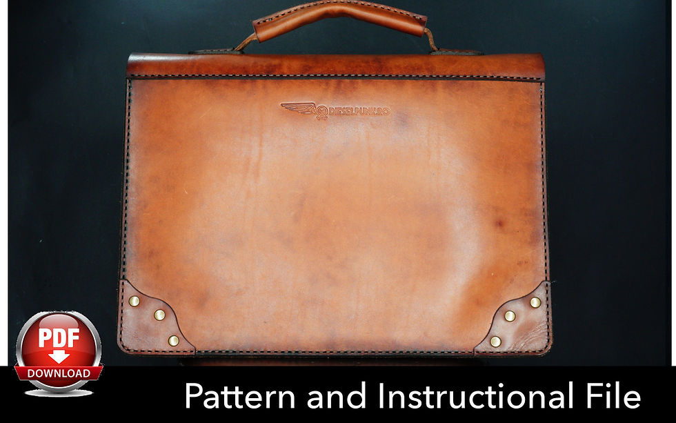 Thumbnail: Bag Pattern - Leather DIY - Pdf Download - Briefcase Bag