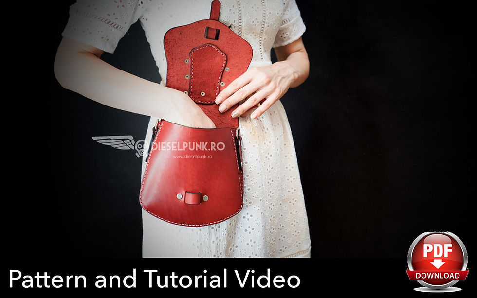 Thumbnail: Bag Pattern - Hip Bag Compact Style - Leather DIY - Pdf Download