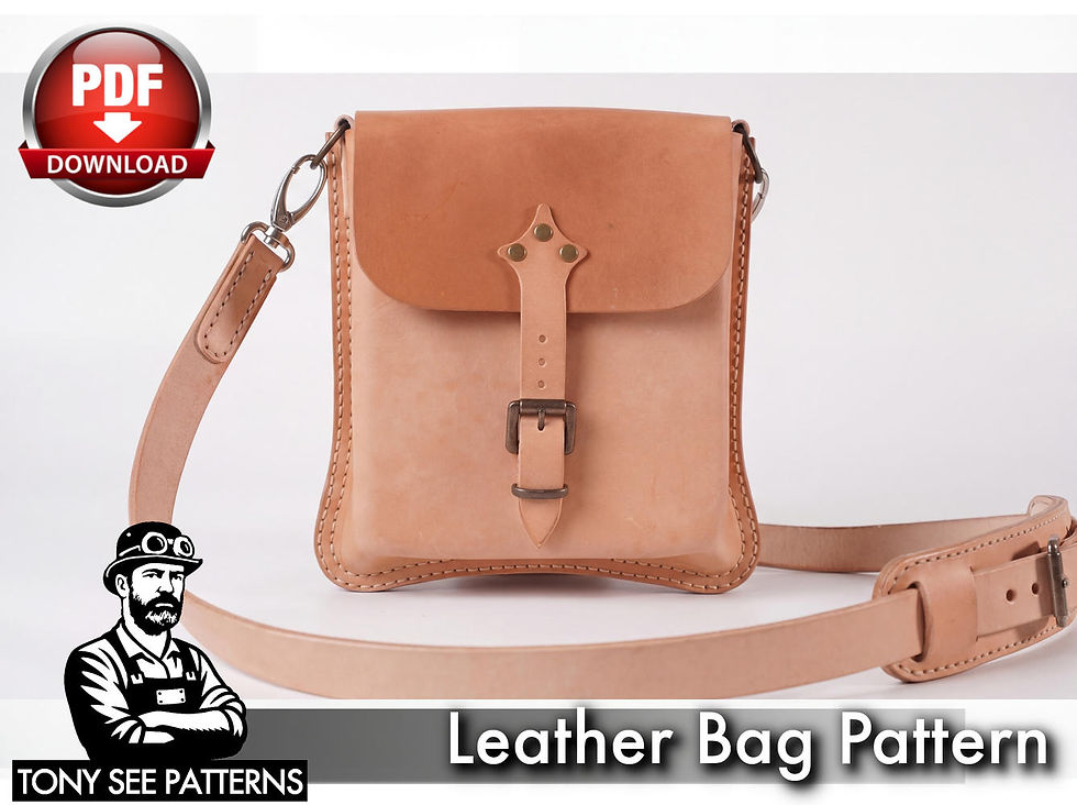 Thumbnail: Leather Bag Pattern - Messenger Bag Template - Pdf Download - Video Tutorial