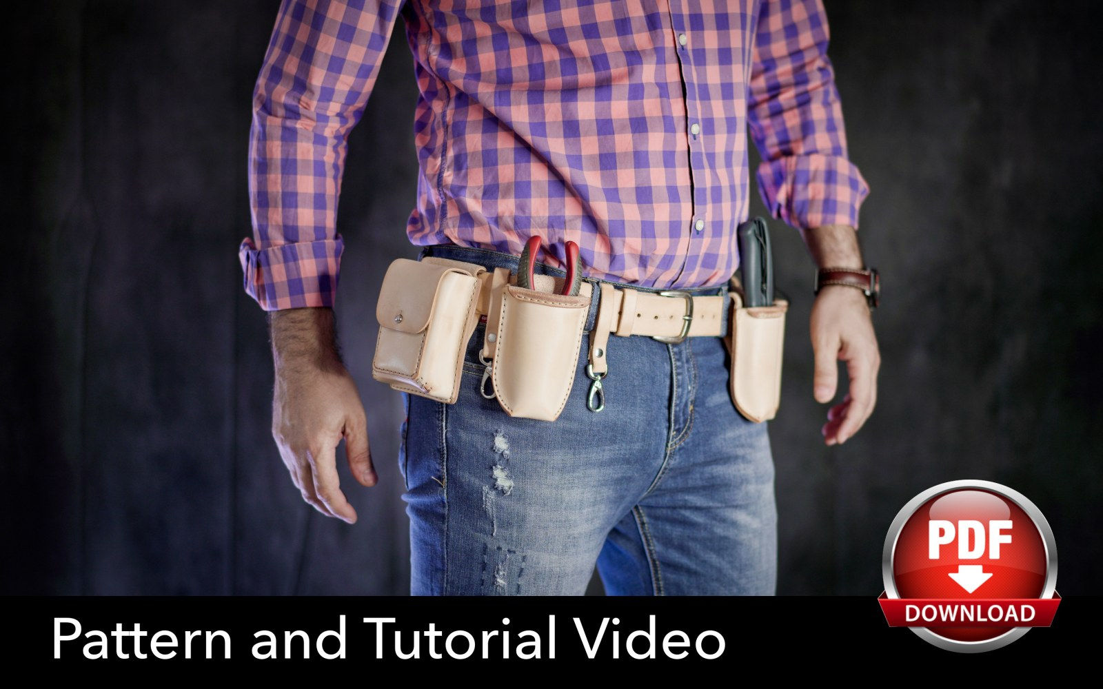 Tool Belt Pattern - Leather DIY - Pdf Download - Hip Bag - Video Tutorial