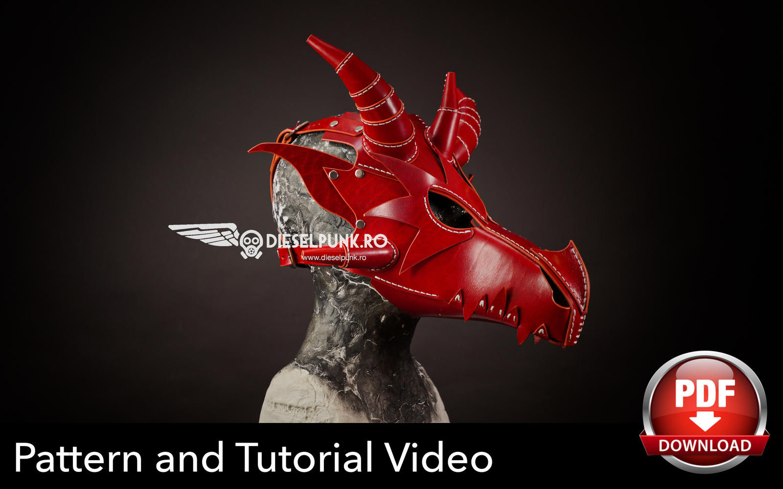 Dragon Mask Pattern Set - DIY Pattern - Pdf Download - Video Tutorial