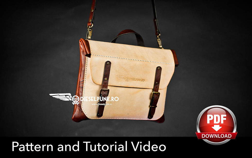 Thumbnail: Laptop Bag Pattern - Leather DIY - Pdf Download - Messenger Bag - Video Tutorial