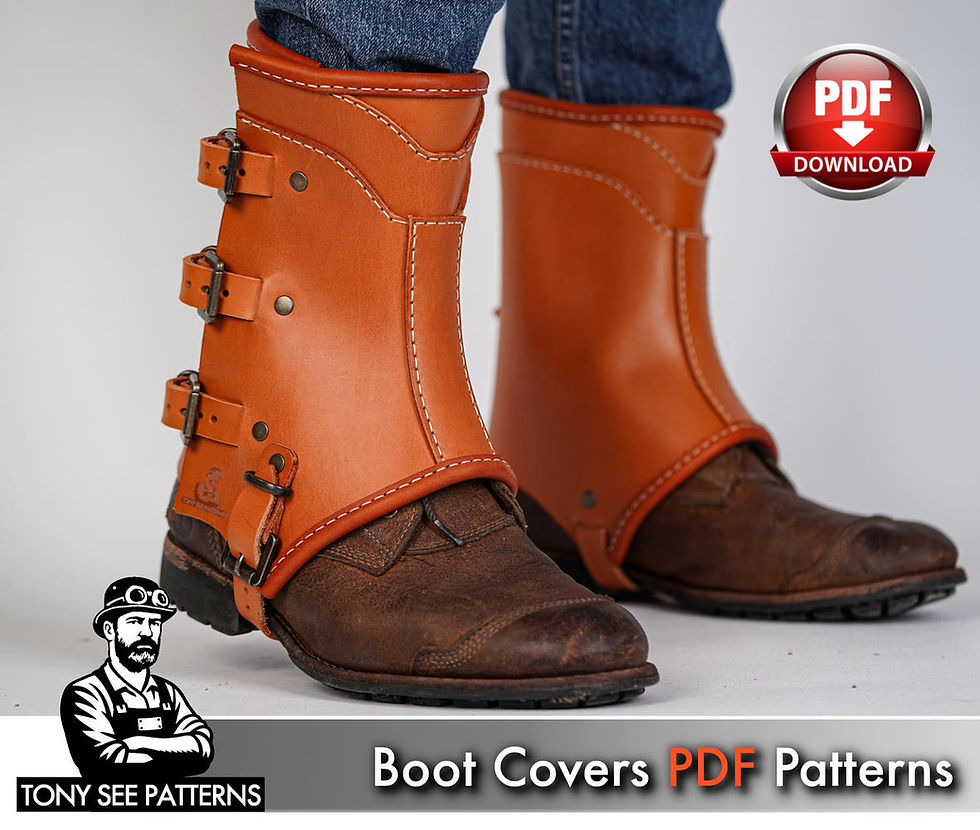 Thumbnail: Boot Covers Pattern: Gaiters Design - PDF Download for Leatherwork