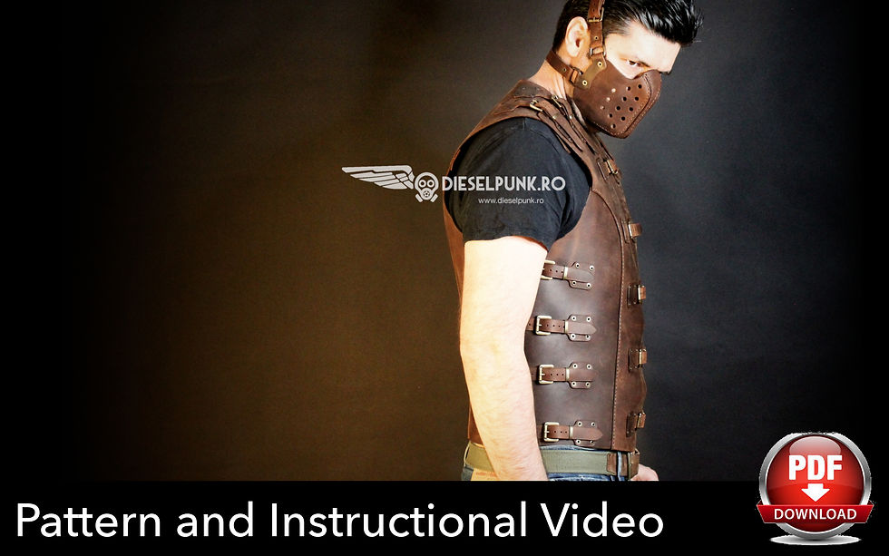 Thumbnail: Men Vest Pattern - Cosplay DIY - Pdf Download - Video Tutorial - Biker Vest