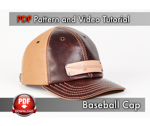 Baseball Cap PATTERN DIY Hat Video Tutorial Leather Patterns